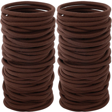 Elástico Sderoq 4 mm marrón, 2 pulgadas de diámetro, ideal para recogidos rápidos