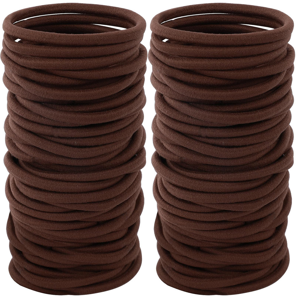 Elástico Sderoq 4 mm marrón, 2 pulgadas de diámetro, ideal para recogidos rápidos