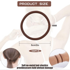 Elástico sin metal Sderoq para cabello marrón, evita enganches