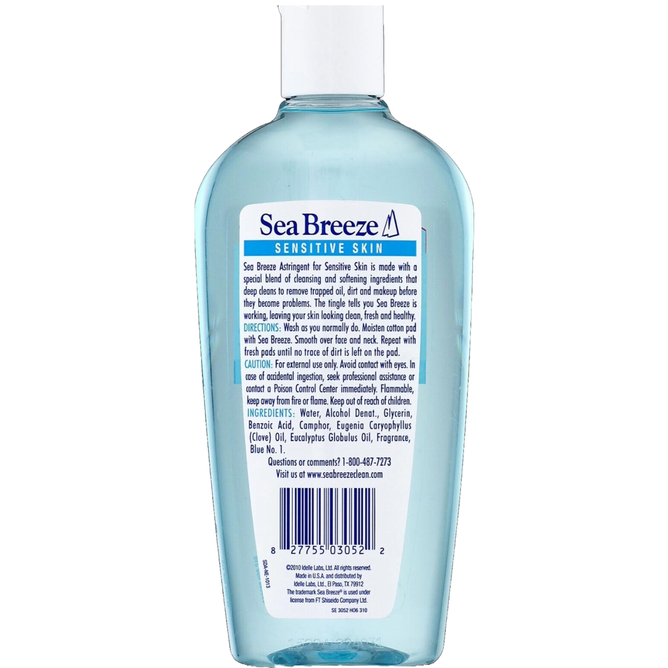 Sea Breeze aplicación suave en la cara para piel sensible sin irritación.