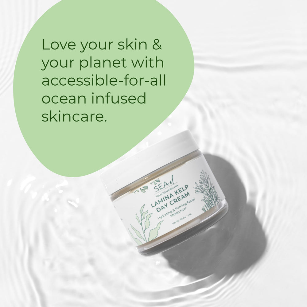 Aloe vera y coco orgánico presentes en Sea-El Lamina Sea Kelp Día Crema para piel sana.