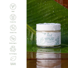 Sea-El Lamina Sea Kelp Día Crema se aplica con la mano para hidratación suave.