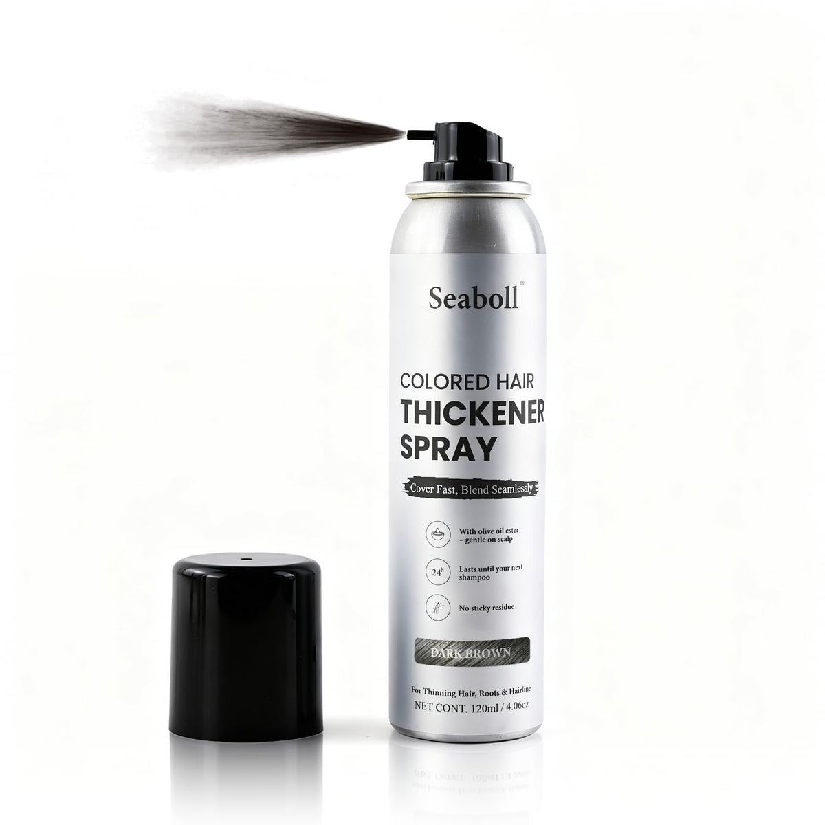 Seaboll root touch up spray bottle for precise gray coverage on roots