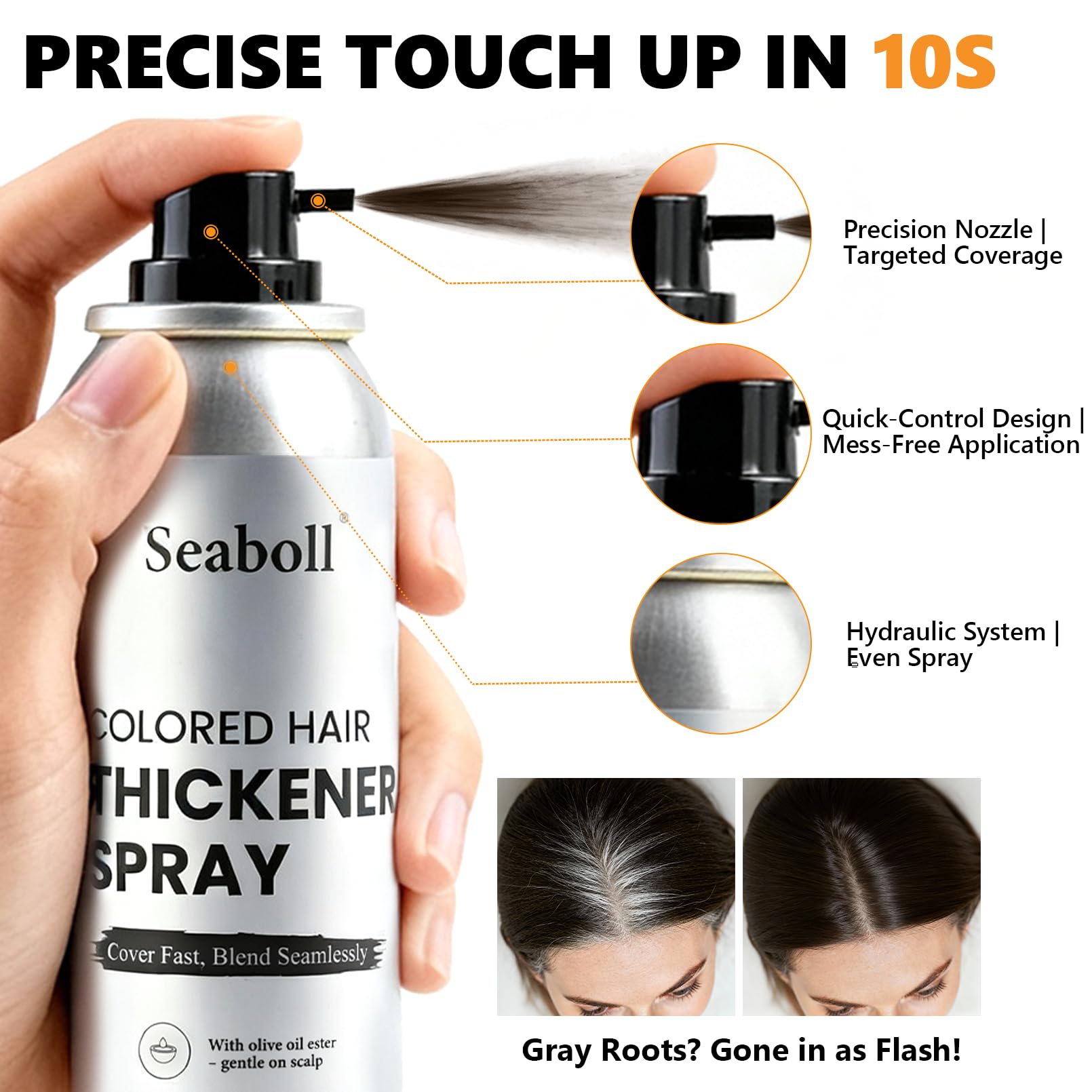 Seaboll precision nozzle enables exact root coverage for thinning areas.