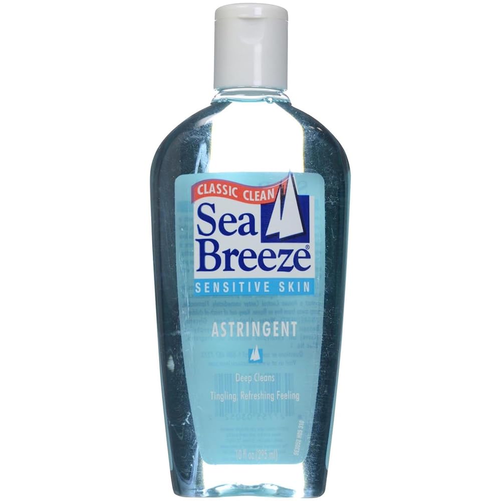 Seabreeze tónico astringente fresco para piel sensible, ideal para limpieza diaria.