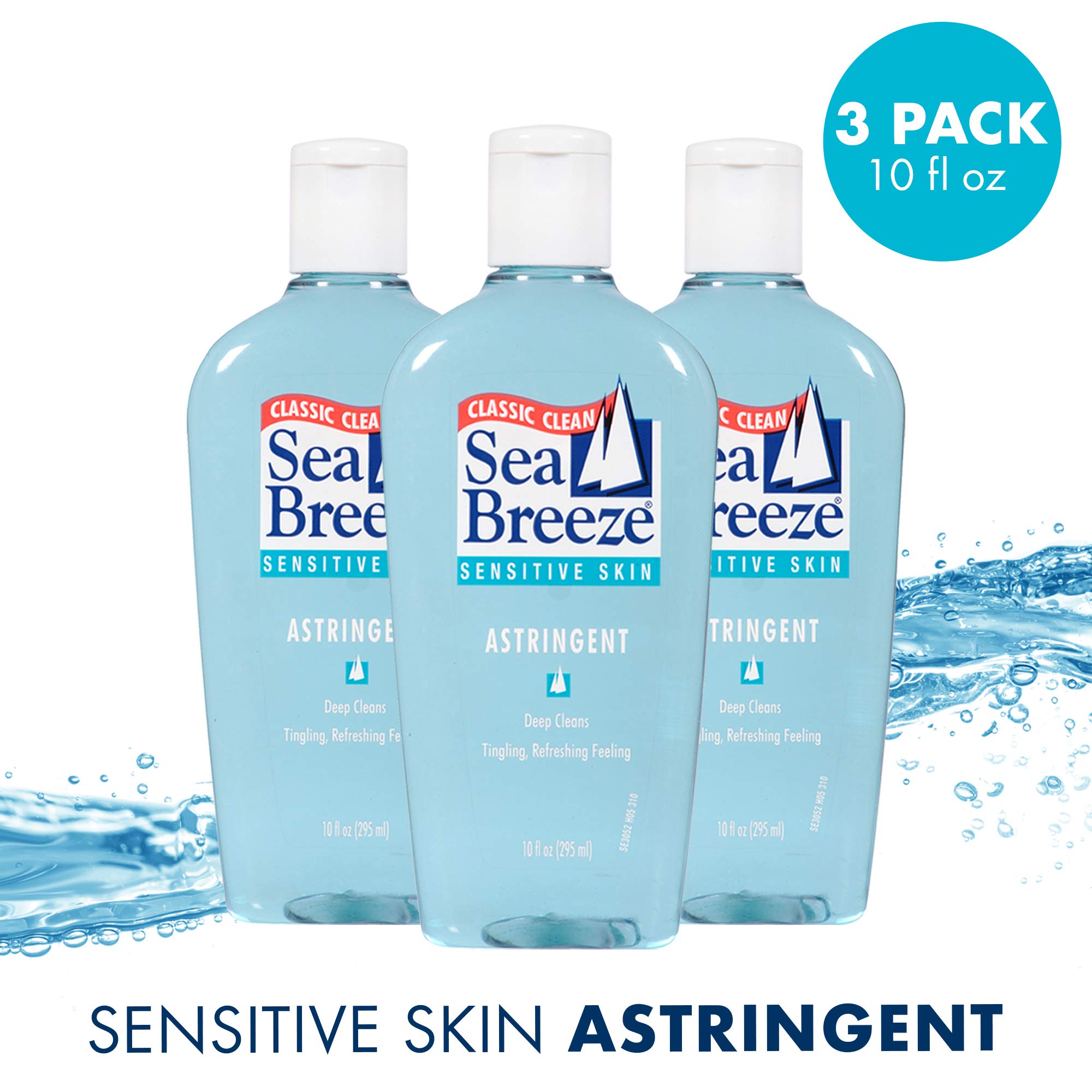 Seabreeze tonico facial aplicado en la palma, sensación fresca
