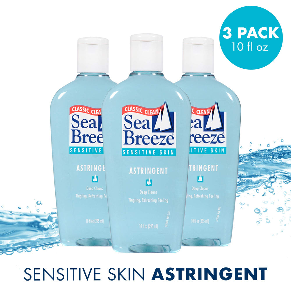 Seabreeze tonico facial aplicado en la palma, sensación fresca