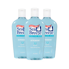 Seabreeze tonico facial botella en primer plano, limpieza profunda para piel sensible
