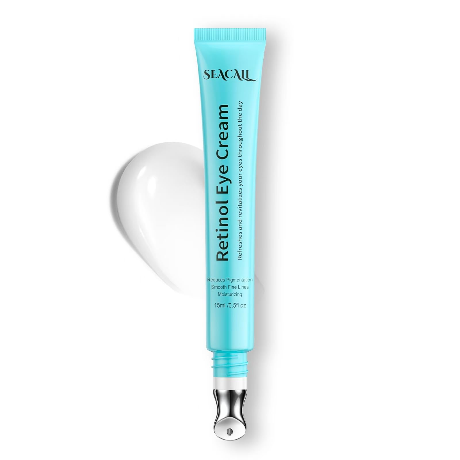 Crema de ojos SEACALL con retinol y aplicador frío para confort diario.
