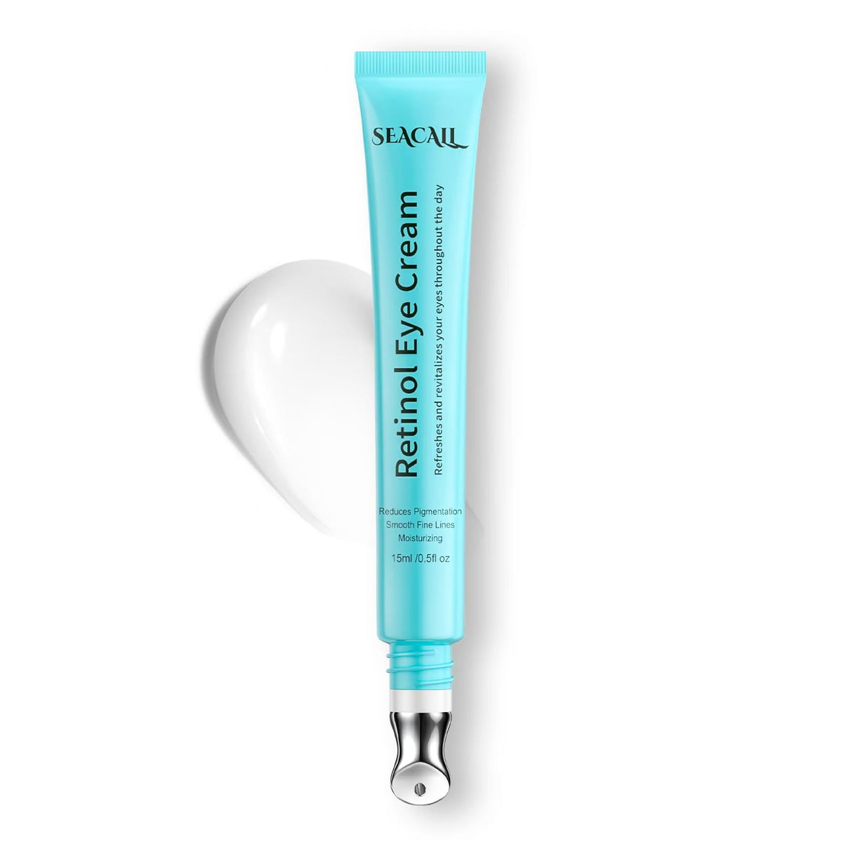 Crema de ojos SEACALL con retinol y aplicador frío para confort diario.