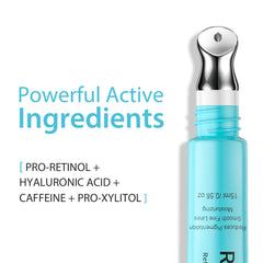 Seacall eye cream packaging showcases hyaluronic acid for deep hydration.