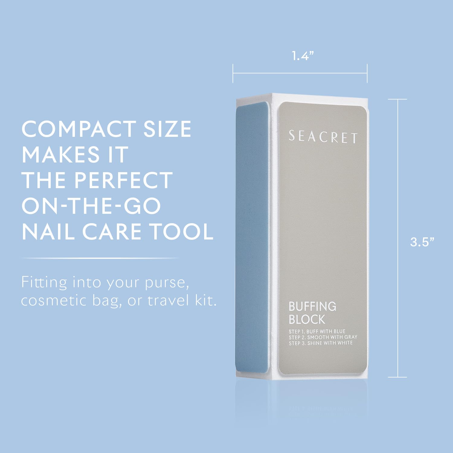 SEACRET Minerals acabado suave uñas tras usar bloque pulidor