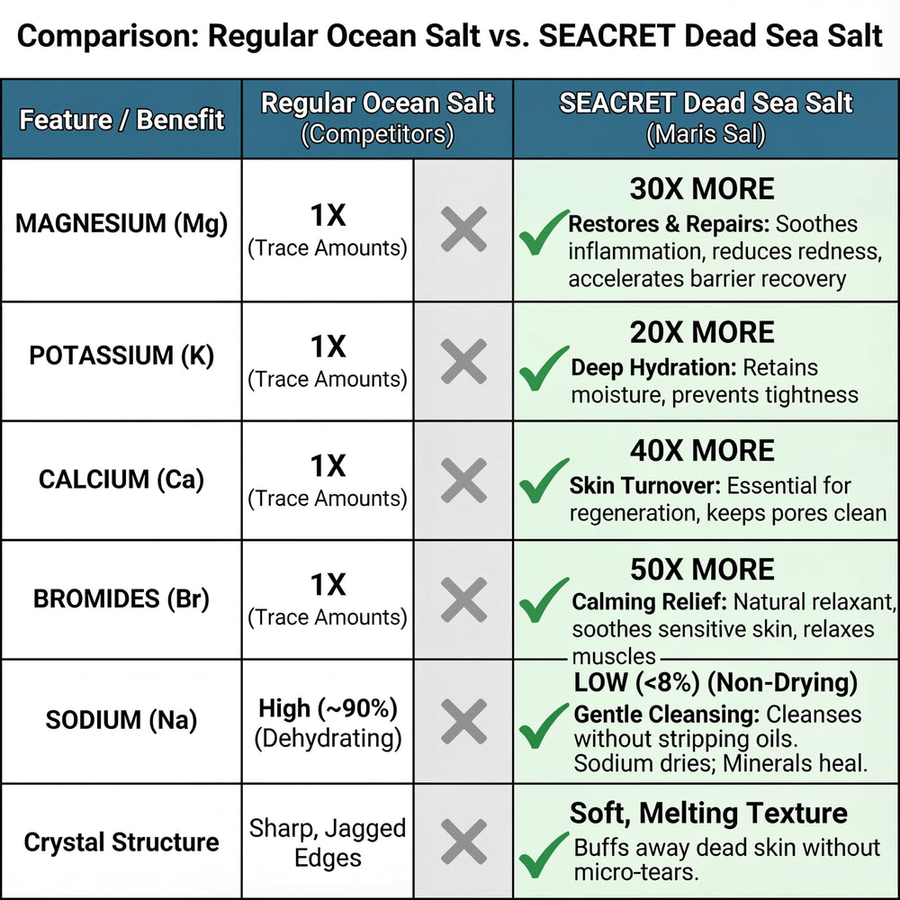 SEACRET Minerals aroma suave de rosas y té verde durante el cuidado.