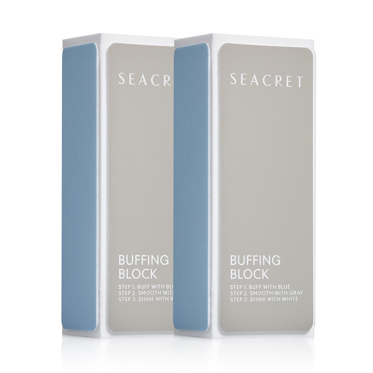 SEACRET Minerals bloque pulidor uñas: tres superficies para brillo suave