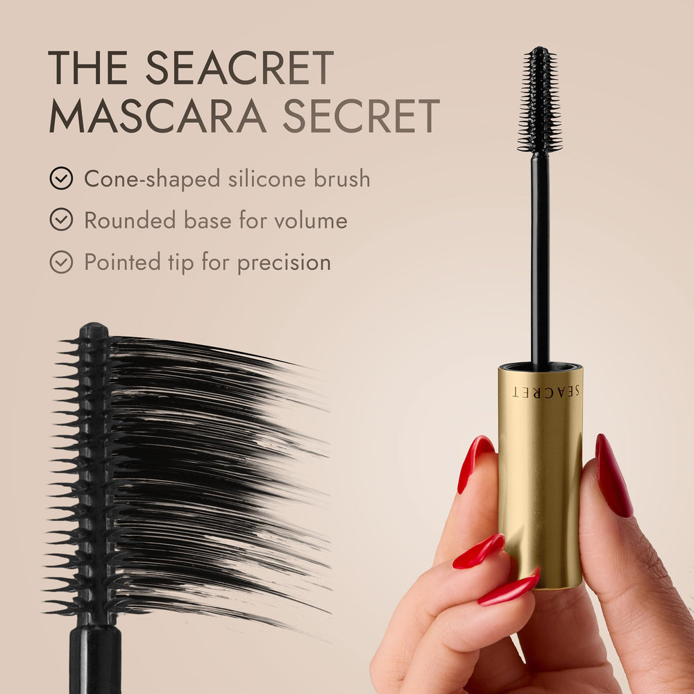 SEACRET Minerals Tubing Mascara evita manchas con fórmula de larga duración.