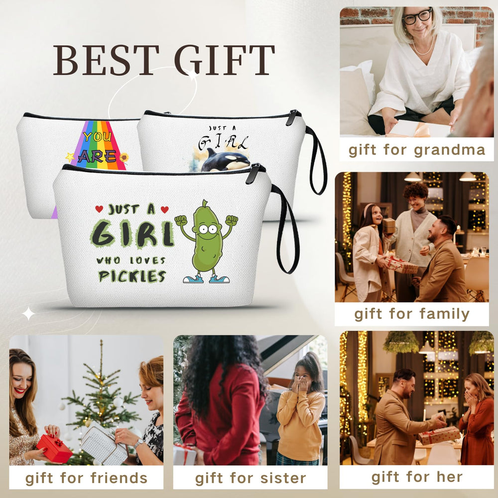 SEAMOON diseño pepinillos, patrón divertido para bolso de cosméticos