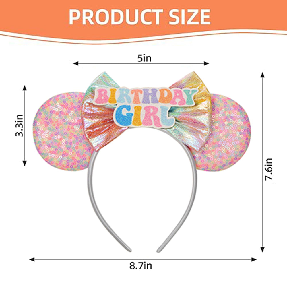 Seamoy orejas Minnie para fiestas, accesorio rosa llamativo