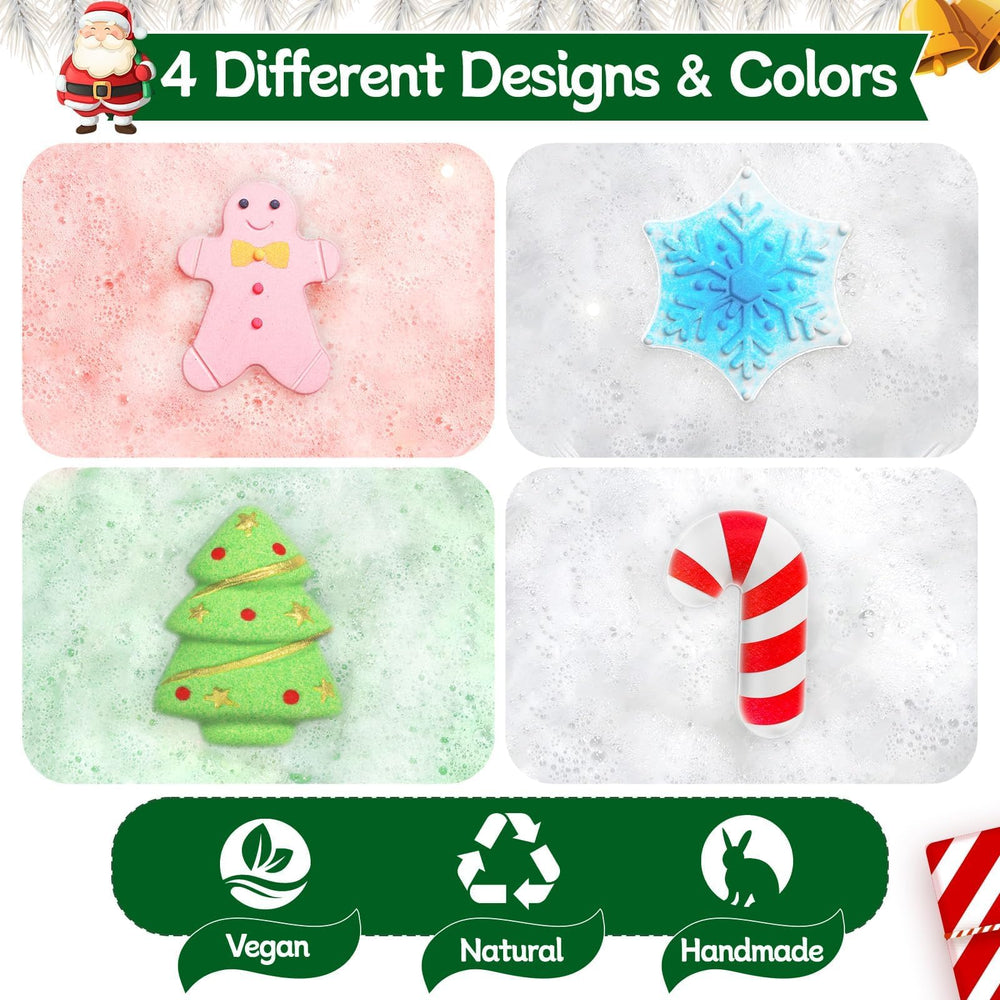 SeasonBliss bombas de baño copo-nieve: efervescencia suave y tonalidades frías que inspiran calma.