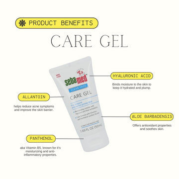 SEBAMED gel facial, ligero y calmante, ideal para piel con imperfecciones.