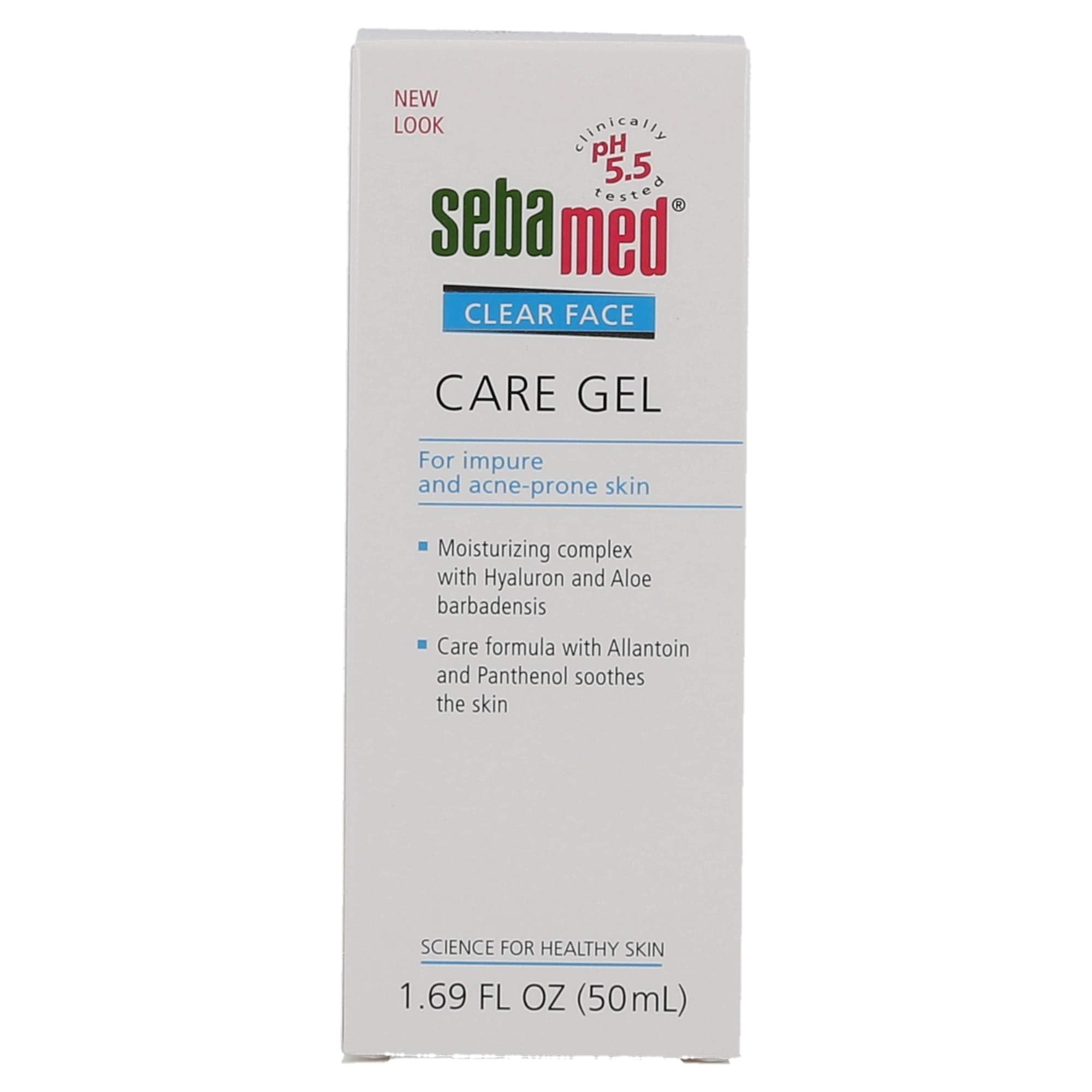 Gel SEBAMED con aloe vera y acido hialuronico, ayuda a hidratar sin peso.