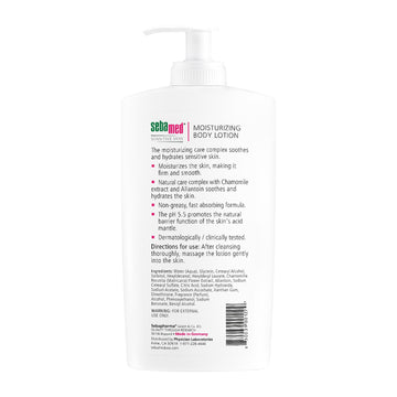 SEBAMED lotion applied to skin for soothing daily care