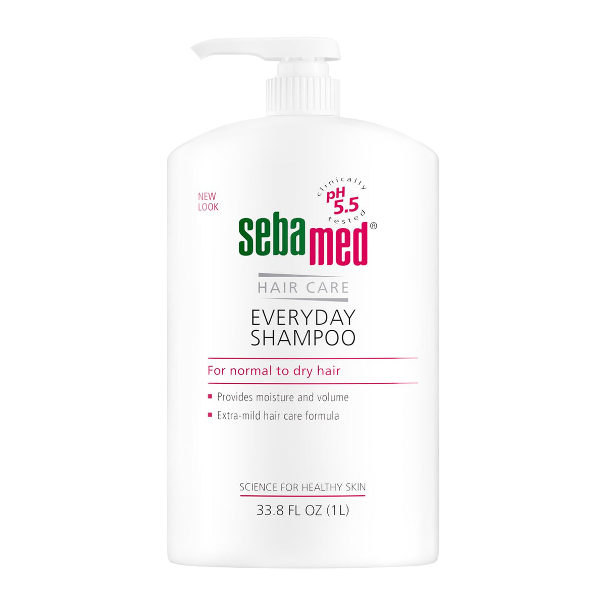 SEBAMED champú diario en botella frontal para limpieza suave sin irritación