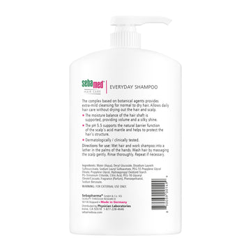 SEBAMED champú diario con espuma suave para cabello ligero y limpio