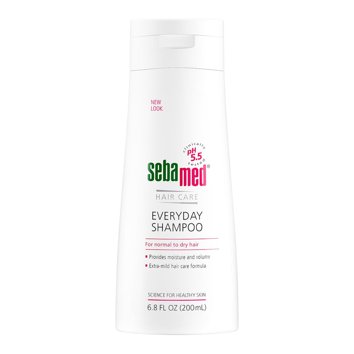 SEBAMED Everyday Shampoo en botella, cuidado suave para cuero cabelludo sensible.