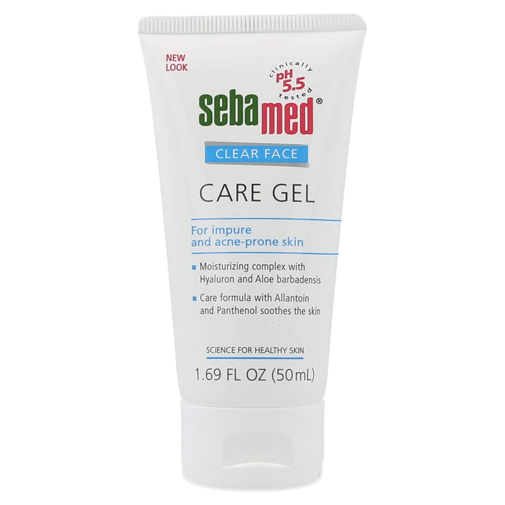 Gel de cuidado facial SEBAMED en bote de 50 ml, hidratación suave para piel propensa a imperfecciones.