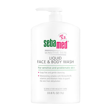 SEBAMED lavado líquido 1 L, botella visible, limpia suavemente manteniendo la barrera cutánea.