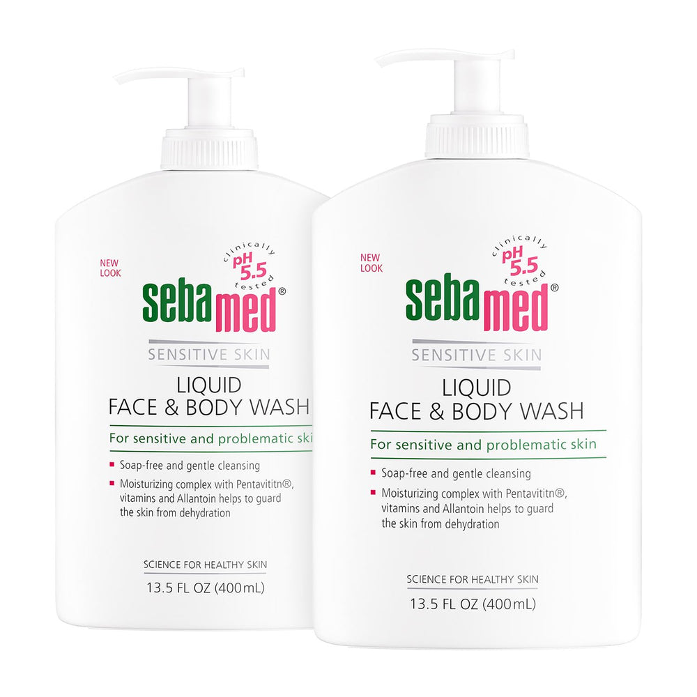 SEBAMED limpiador líquido rostro-cuerpo con bomba para dos unidades, hidratación suave.