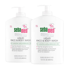 SEBAMED limpiador líquido rostro-cuerpo con bomba para dos unidades, hidratación suave.