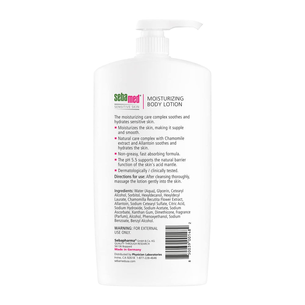Primer plano de la textura suave de SEBAMED para hidratación diaria.