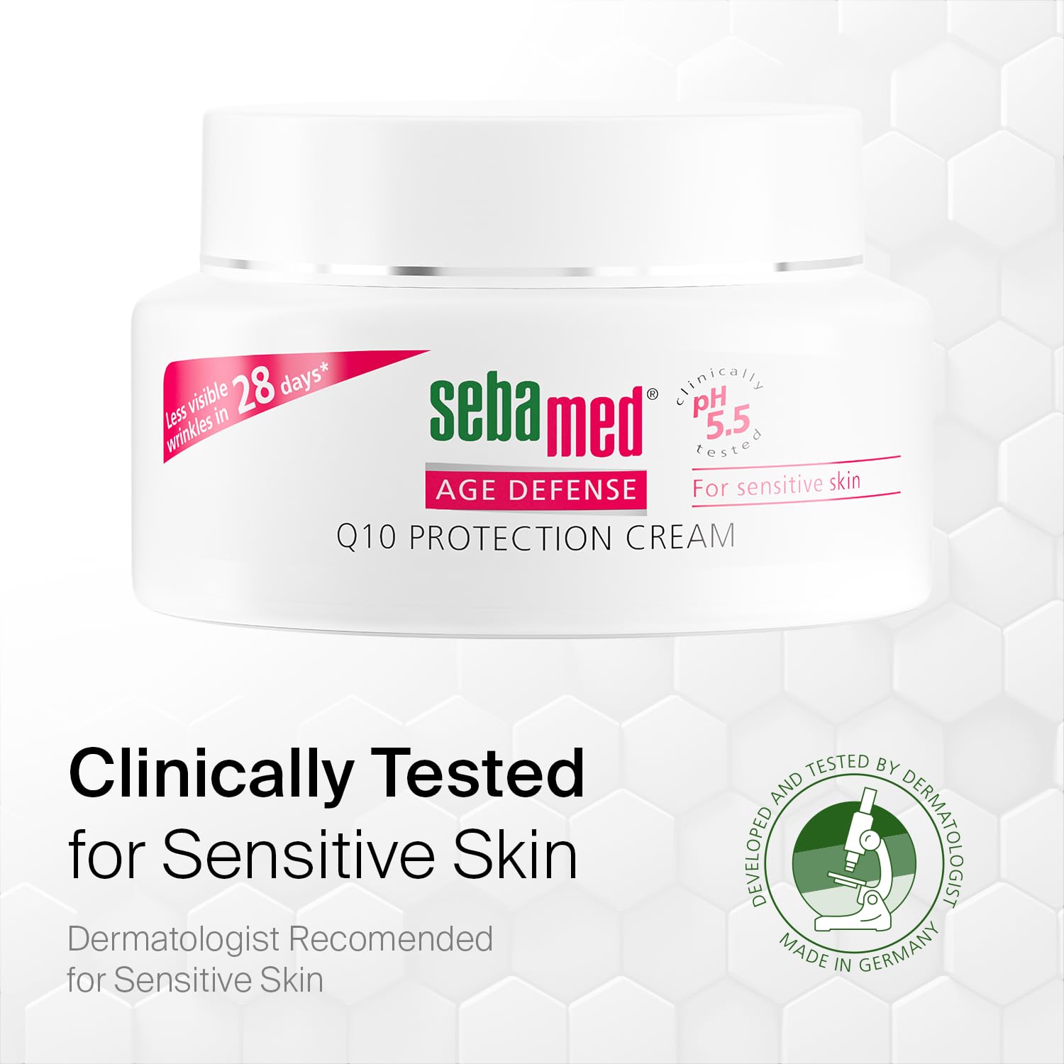 SEBAMED Q10 ingredientes panthenol y vitamina E para cuidado suave.