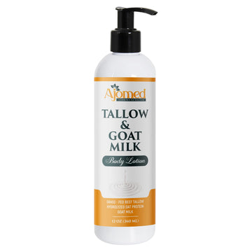 Loción de sebo y leche de cabra sin fragancia en envase, ideal para piel sensible.