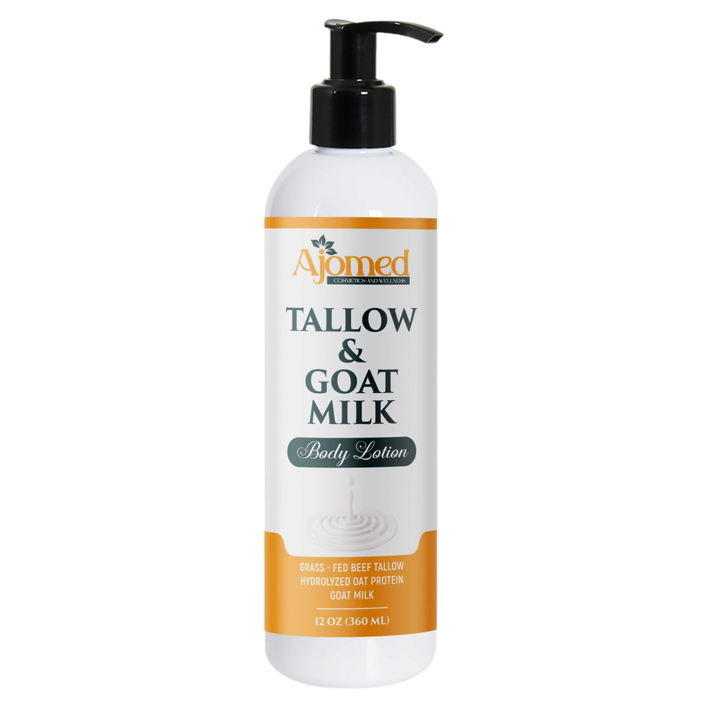 Loción de sebo y leche de cabra sin fragancia en envase, ideal para piel sensible.