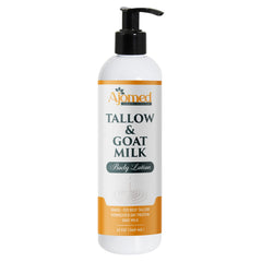 Loción de sebo y leche de cabra sin fragancia en envase, ideal para piel sensible.