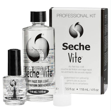 Seche Vite: botella y capa superior de alto brillo para uñas brillantes.