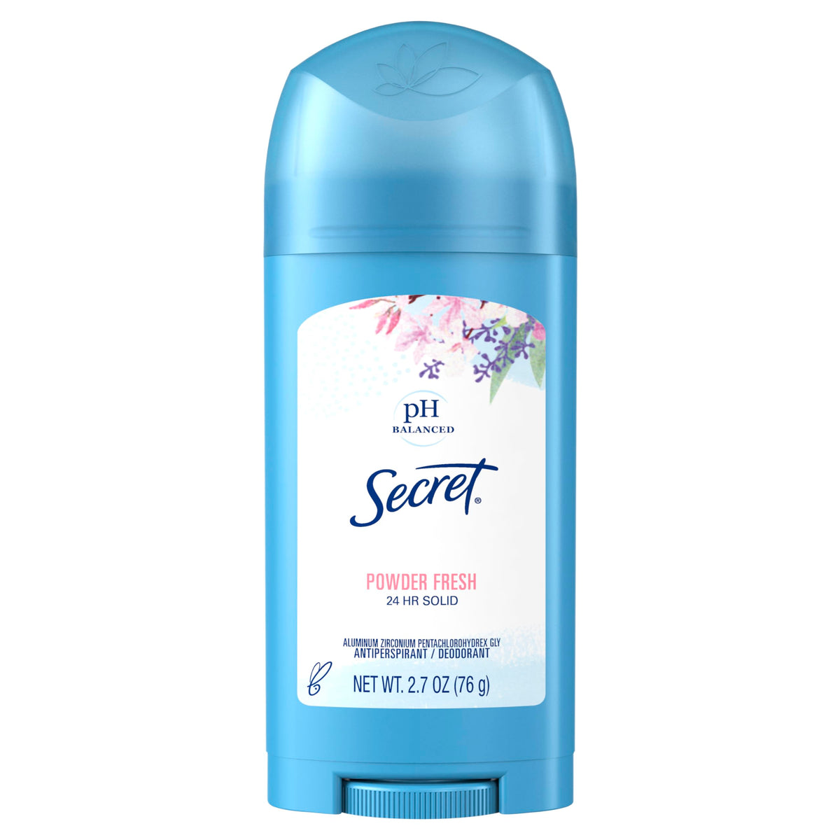 Secret antitranspirante para mujeres, barra amplia, protección diaria contra sudor.