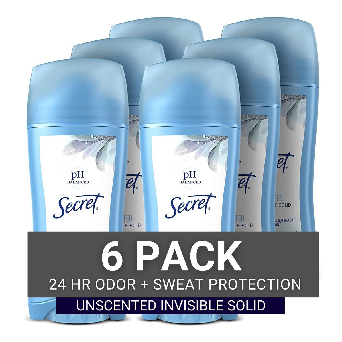 Secret antitranspirante mujer, versión invisible, sin fragancia, protección discreta para todo el día