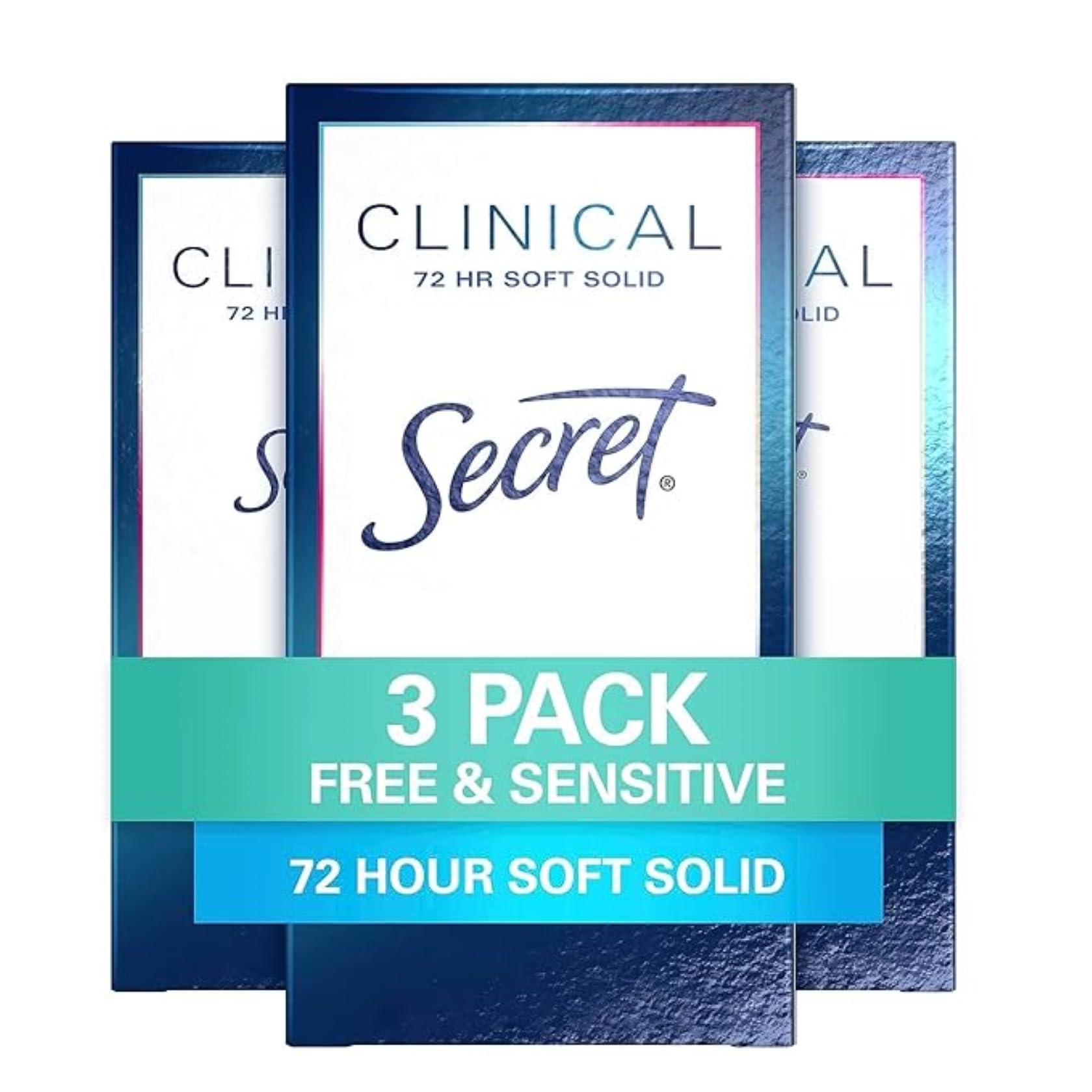 Secret Clinical Strength bottle closeup showing unscented protection for all-day freshness