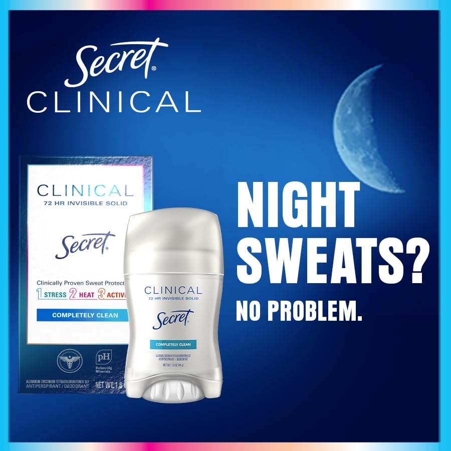 Secret Clinical Strength protección 72 horas contra sudor y olor.