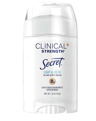 Secret Clinical Strength Soft Solid is applied to underarms, soothing skin.