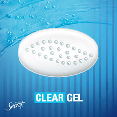 Secret desodorante antitranspirante gel claro, protección de 48 horas para días activos.
