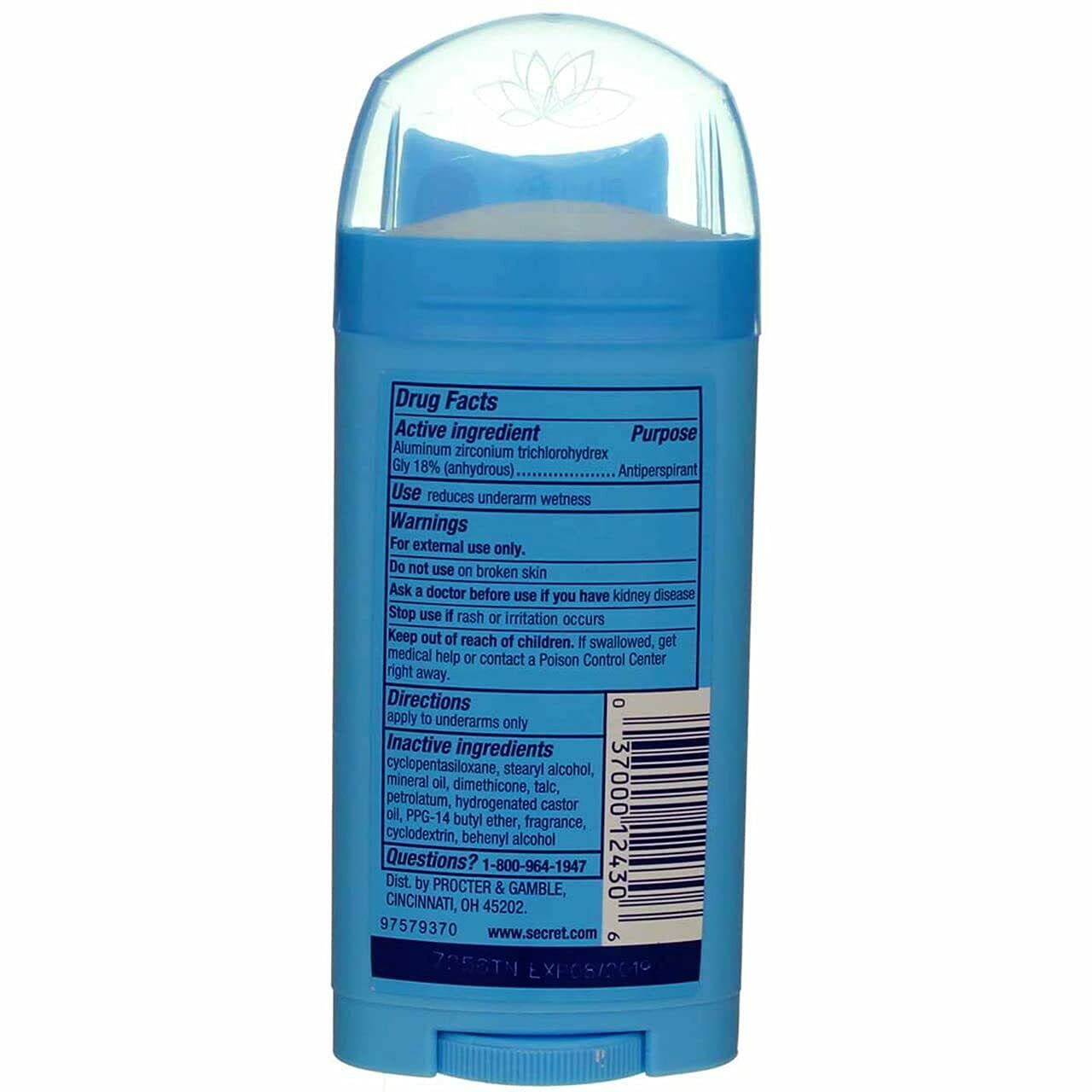 Desodorante sólido Secret barra de 77 ml ofrece protección diaria