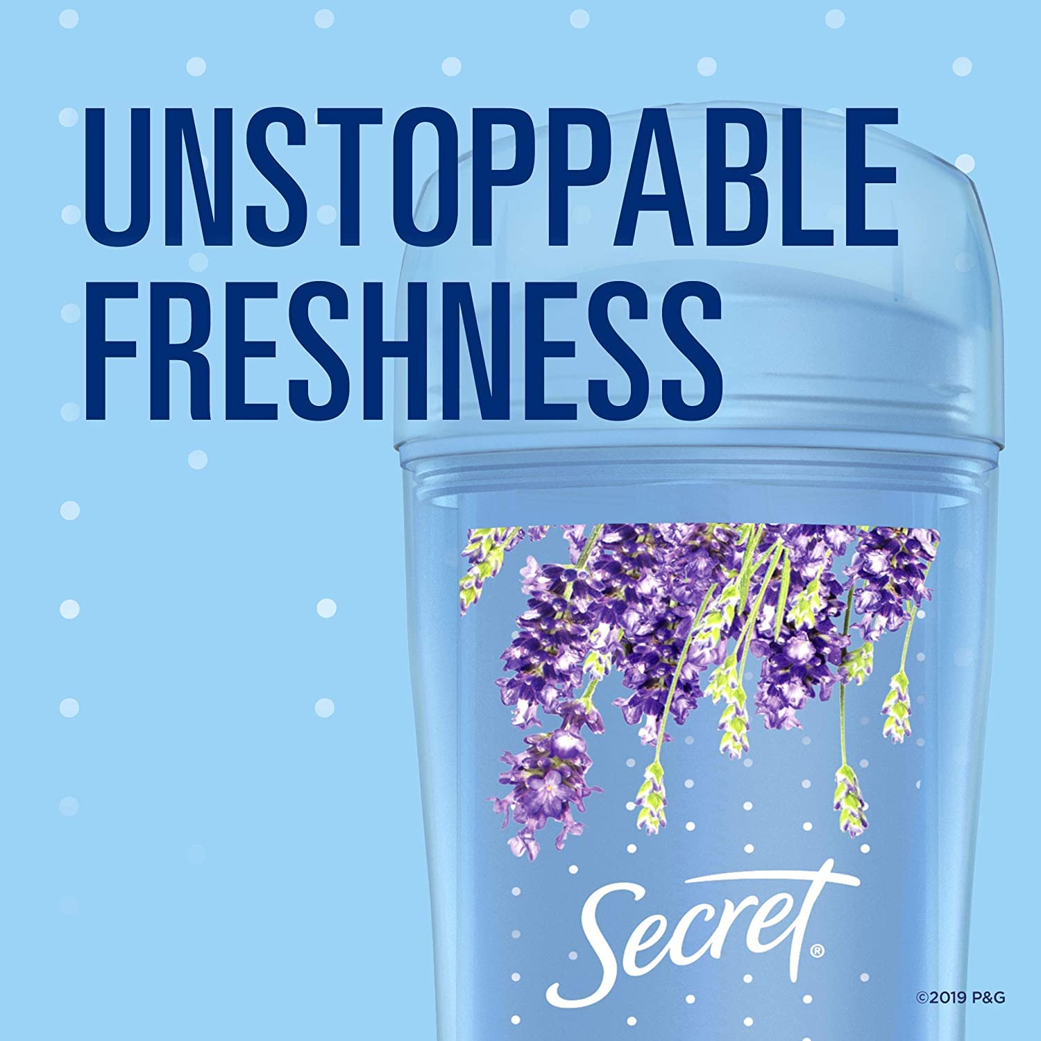 Secret desodorante, botella 2.6 oz, pack de seis para uso diario.