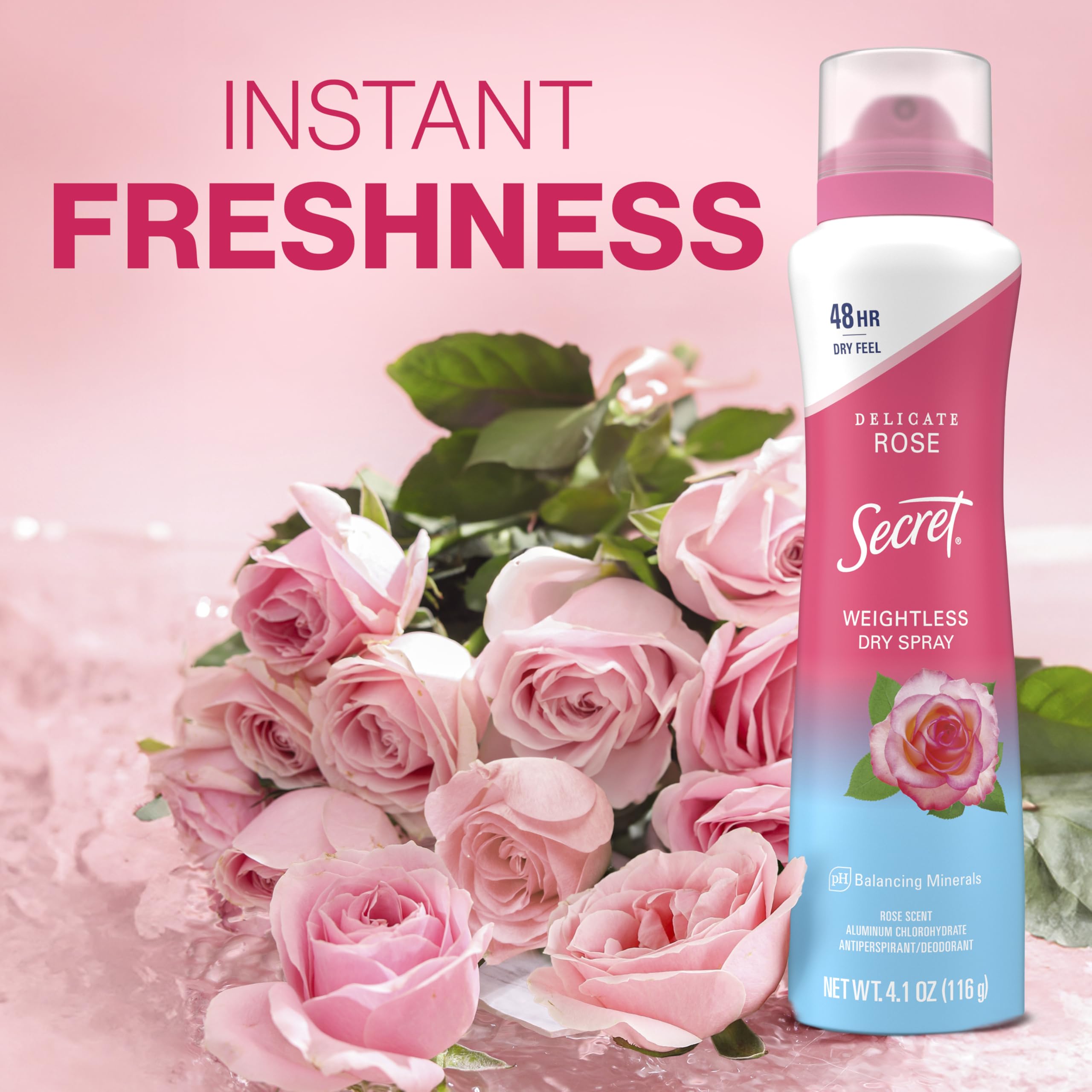 Secret Dry Spray Desodorante para Mujer, frasco de 4,1 oz para uso práctico