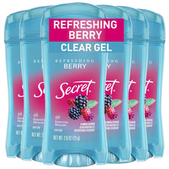 Secret desodorante para mujer en gel transparente, aplicación suave.