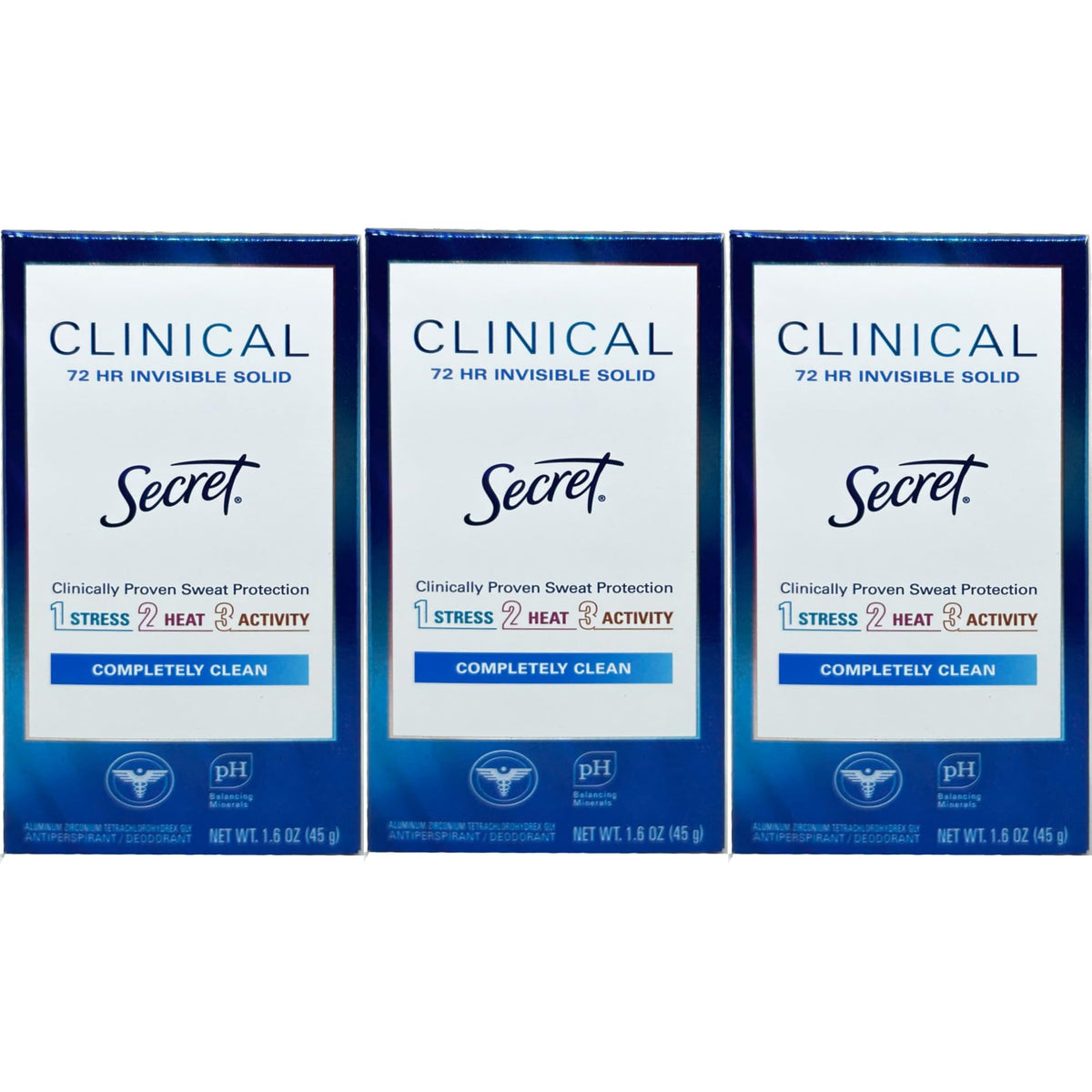 Secret Fuerza Clínica Desodorante Invisible: aplicación seca para uso diario cómodo.