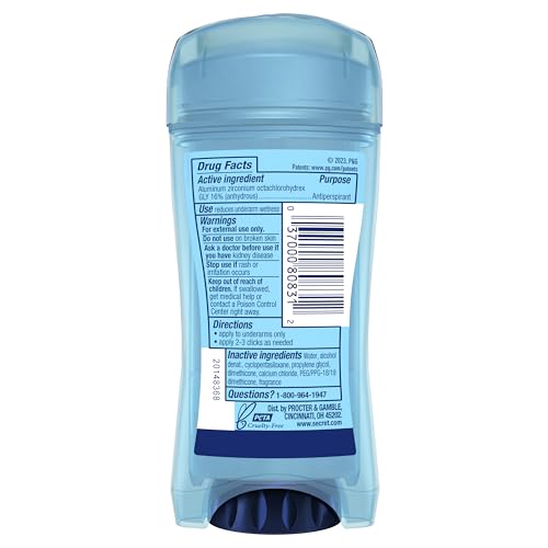 Secret Outlast desodorante gel transparente, apto para ropa oscura.
